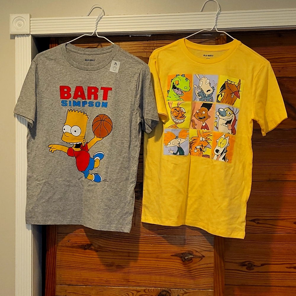 kids graphic tees nickelodeon and the simpsons size XL kids old navy
